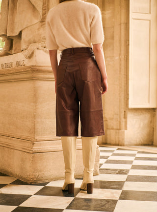 Jupe-culotte en cuir Peter
