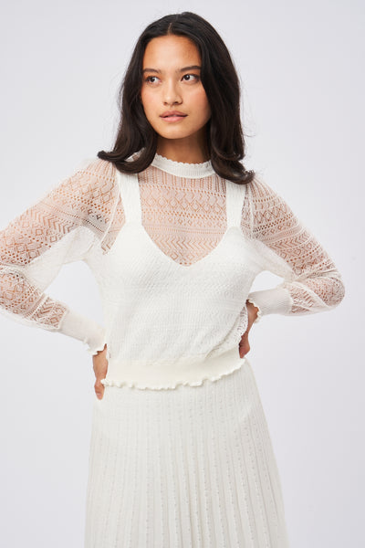 fw24 / miley mesh top - ecru