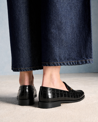 FW26 / Slipper - schwarzes Krokodil
