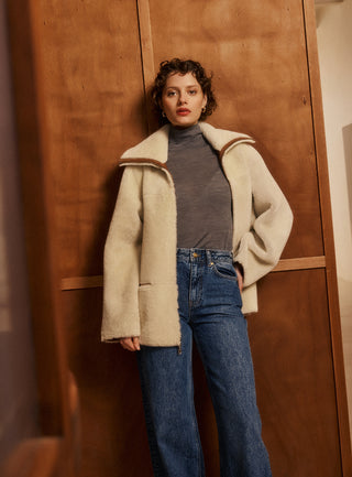 Peau lainée réversible Opale