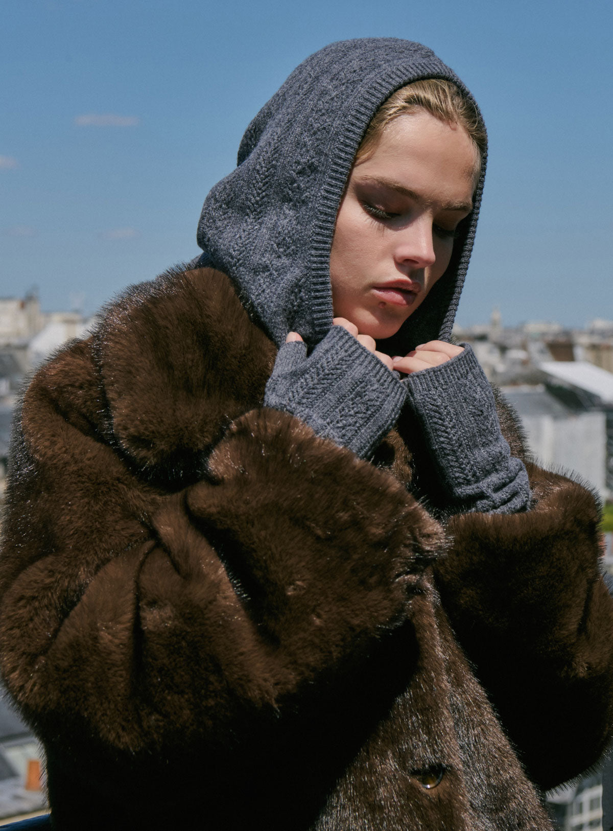 fw25 / agnes gedrehte Sturmhaube - grau