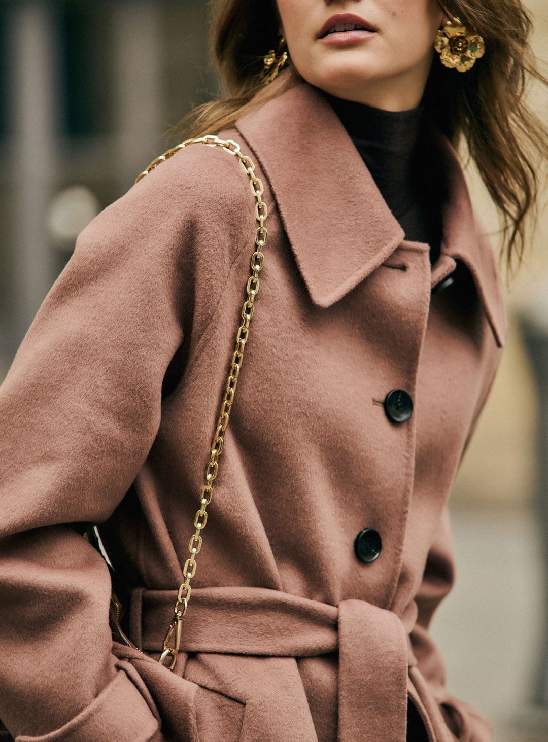 Veste Blouson Femme Hiver - Manteau Laine Chaud, Coupe Oversize - Col Montant, Style Chic - Pour Automne Et Hiver