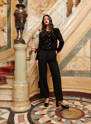 PANTALON DROIT NOIR PADDY PETITE MENDIGOTE