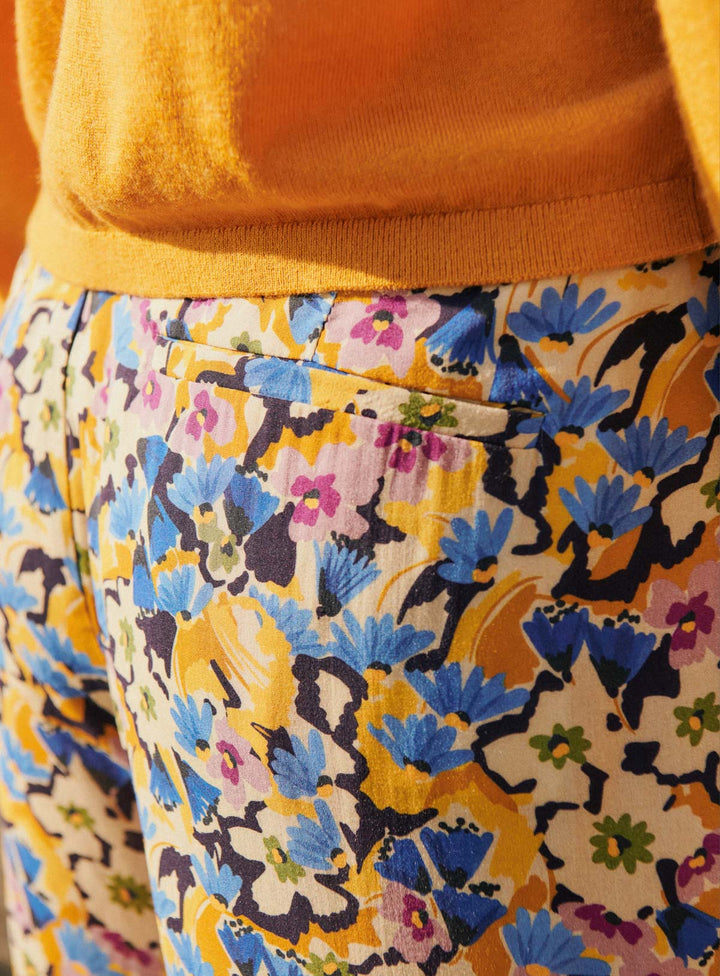パンツ MA deshabille sandalo indigo flower Flowers Pants