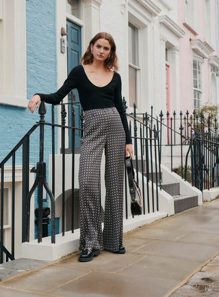 fw24 / pantalon pauline geometrique - noir