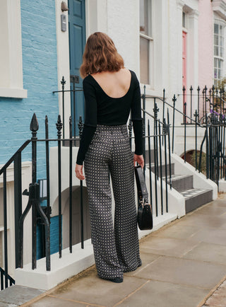 fw24 / pantalon pauline geometrique - noir