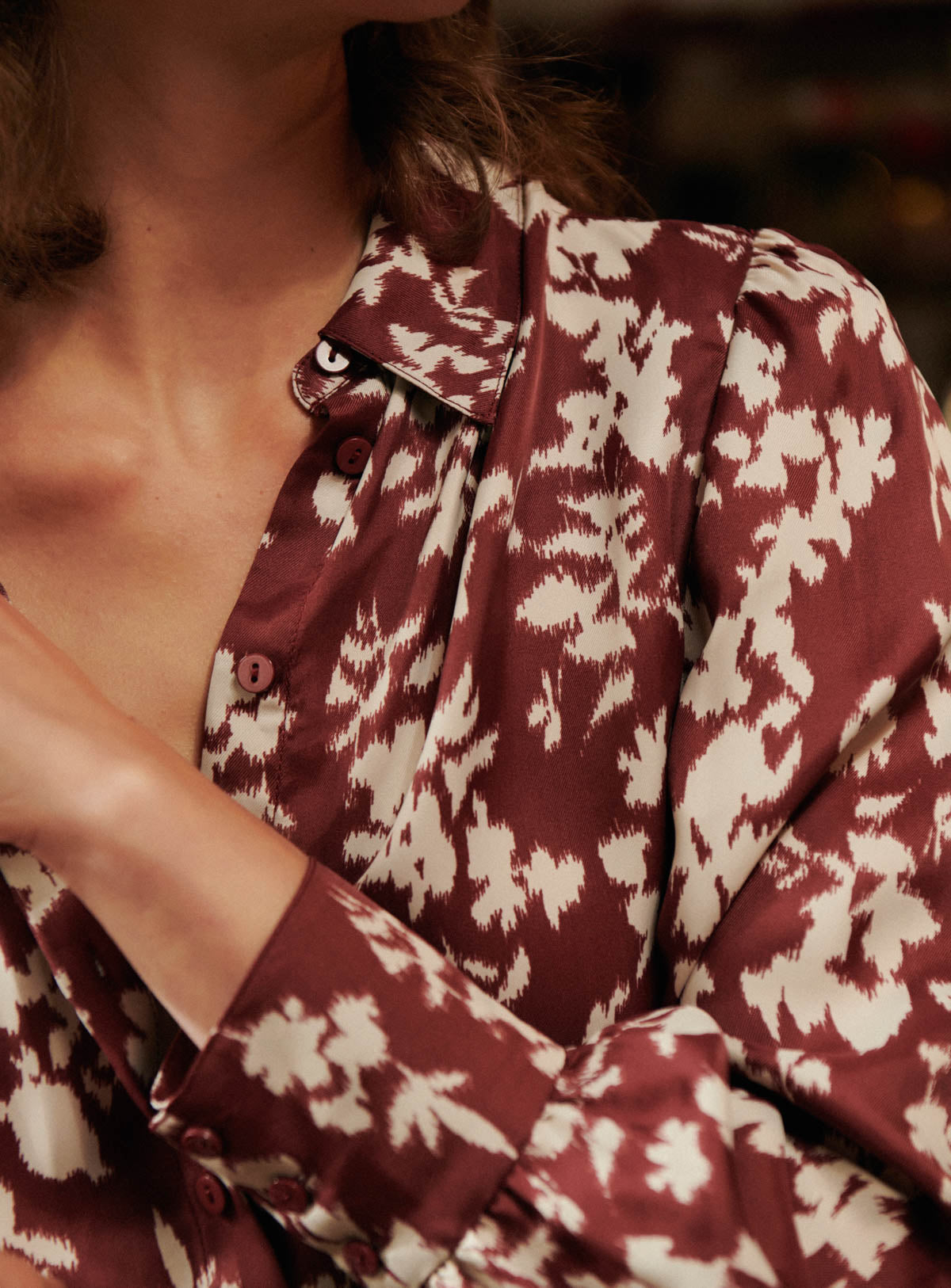 fw24 / robe romance floral - bordeaux