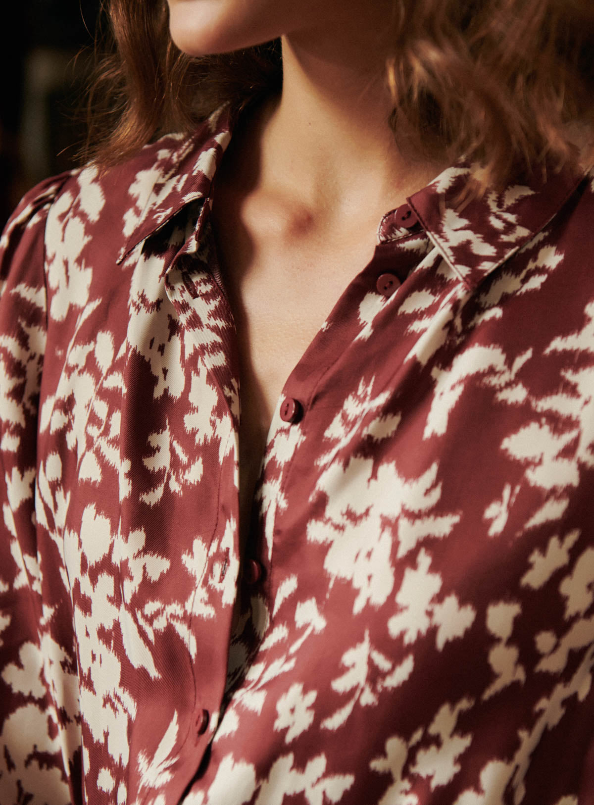 fw24 / robe romance floral - bordeaux