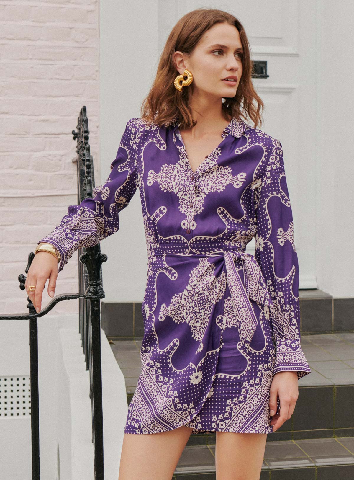 fw24 / romance dress with zellige pattern - purple