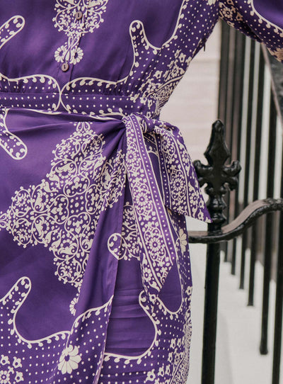 fw24 / romance dress with zellige pattern - purple