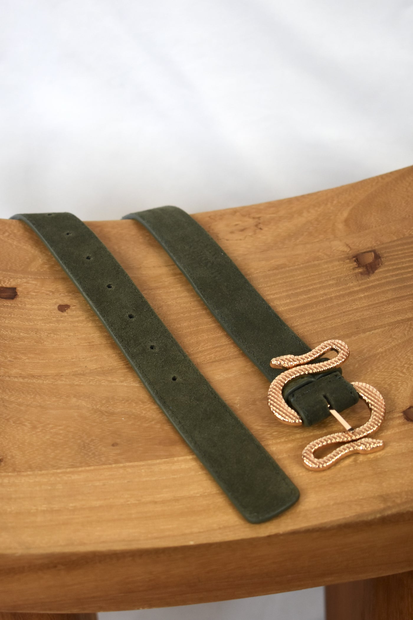 fw23 / ceinture snake suede - khaki