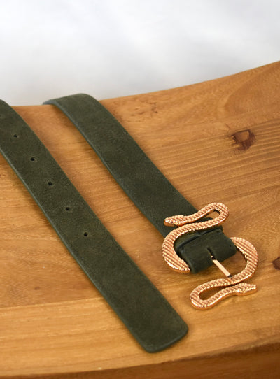 fw23 / ceinture snake suede - khaki