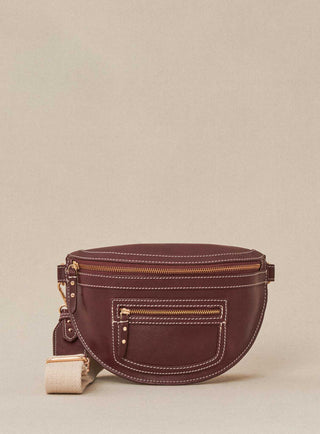 fw24 / sac banane sana cuir - bordeaux