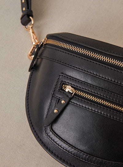 fw24 / sac banane sana cuir - noir