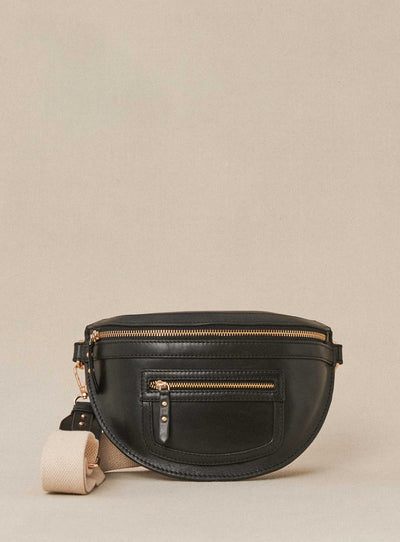 fw24 / sac banane sana cuir - noir