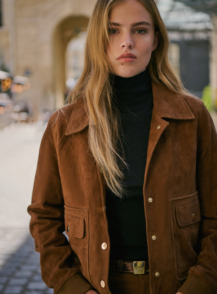 Zoe: Suede jacket, Natural - Petite Mendigote