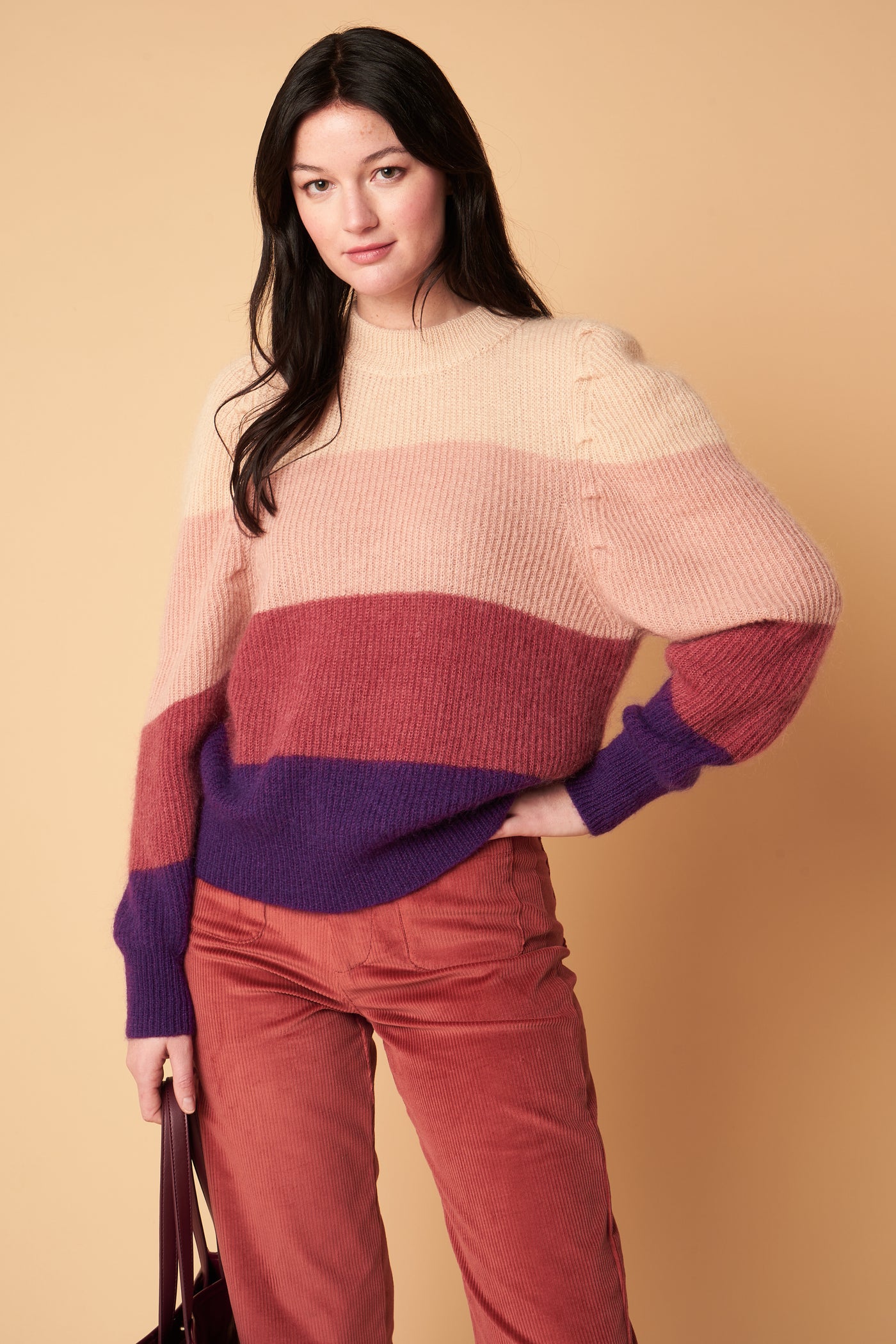 fw23 / maille ml mikael stripes - violet