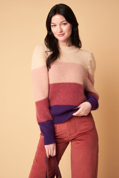 fw23 / maille ml mikael stripes - violet