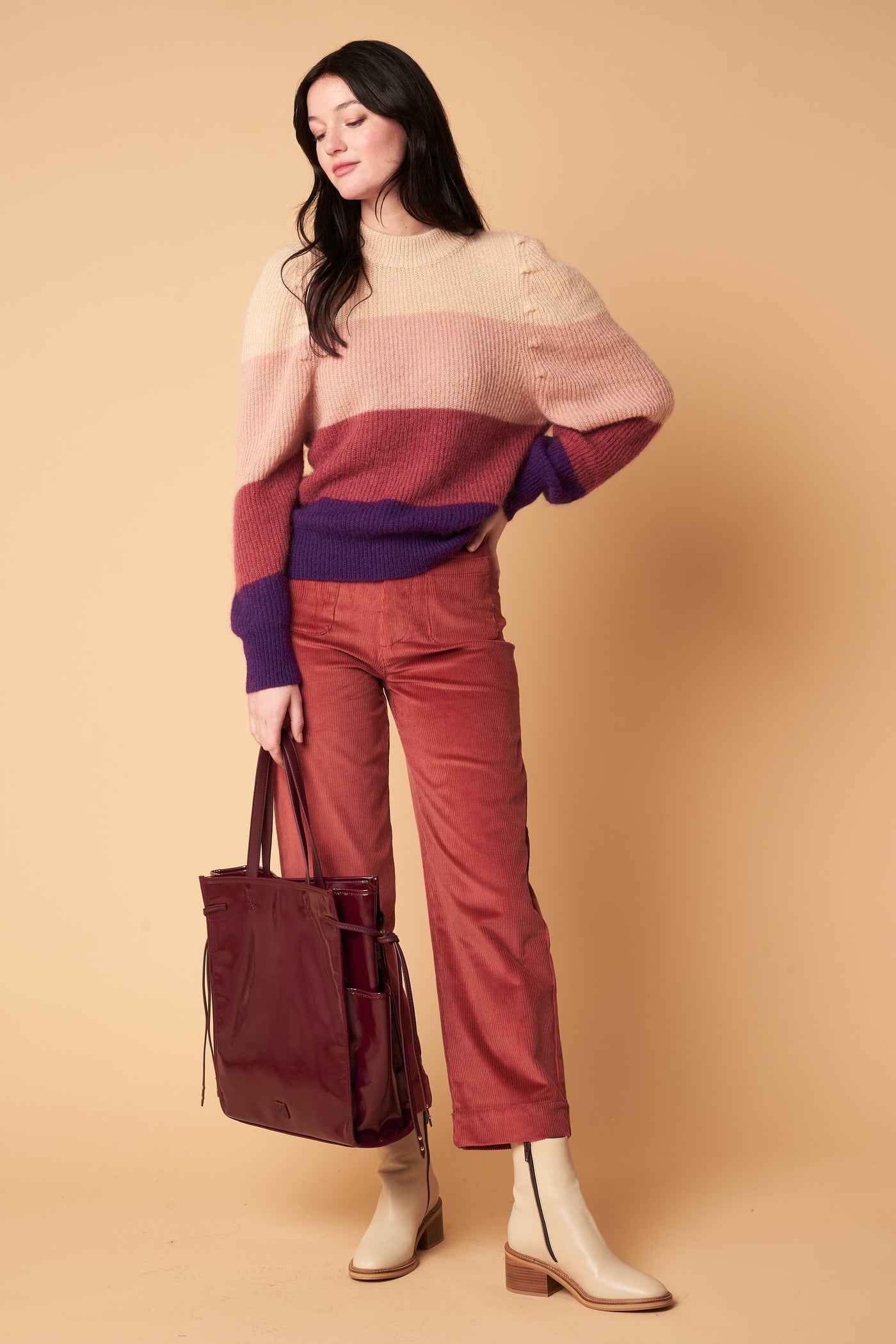 fw23 / maille ml mikael stripes - violet