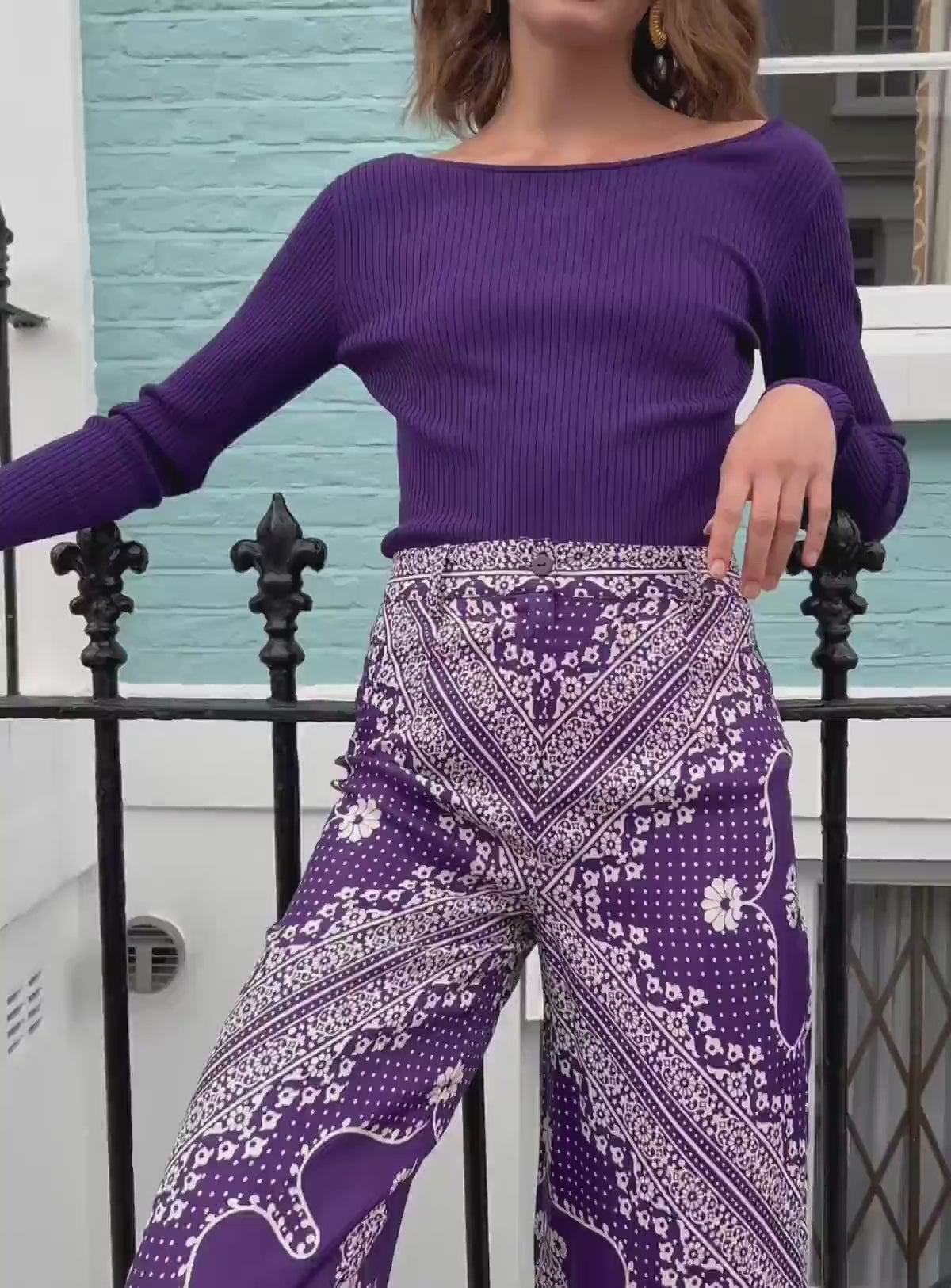 fw24 / zelliges pattern pants - purple