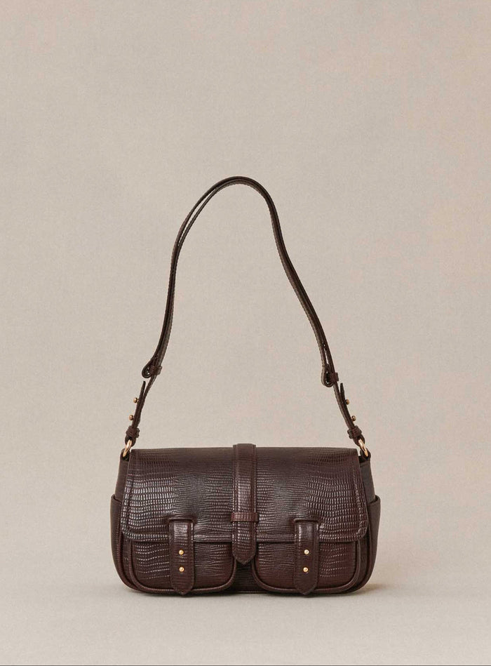 petite mendigote Steve Petit sac cargo noir en cuir Livraison